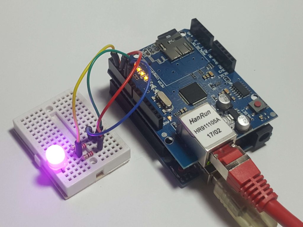 Arduino web server led control