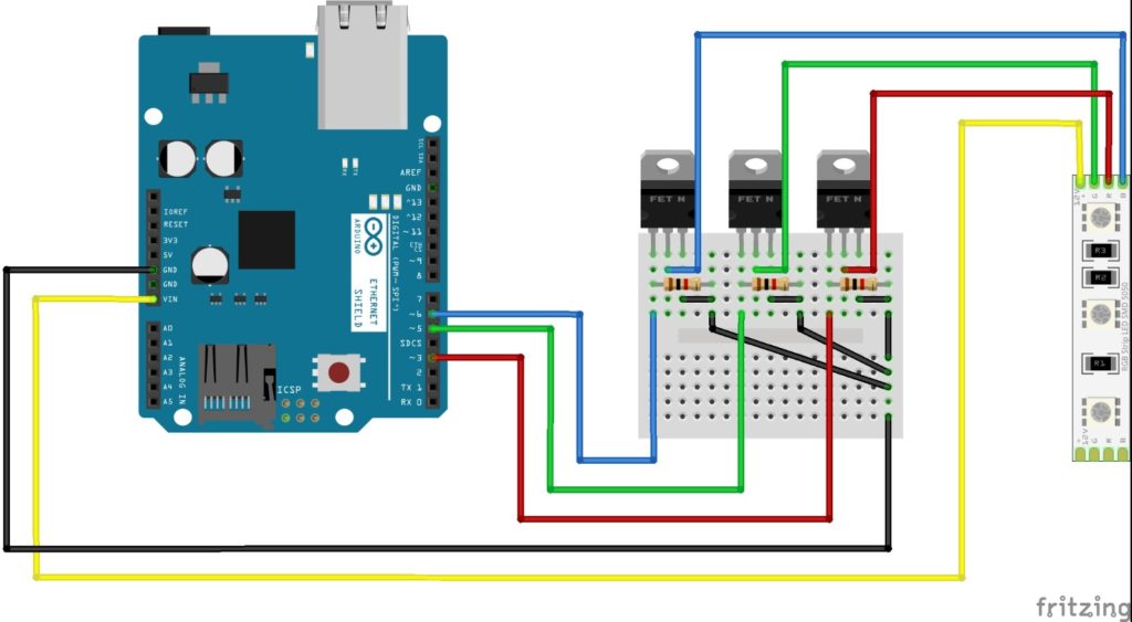 correct arduino LED strip schematic