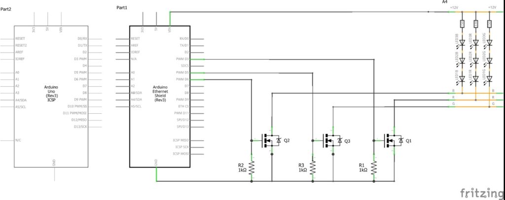 electronic schematic Arduino LED strip